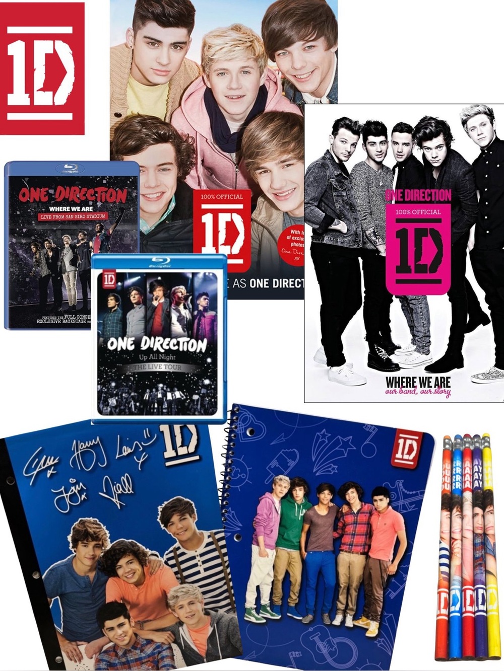 One Direction Concert Blu-rays, Books, Stationery Fan Bundle